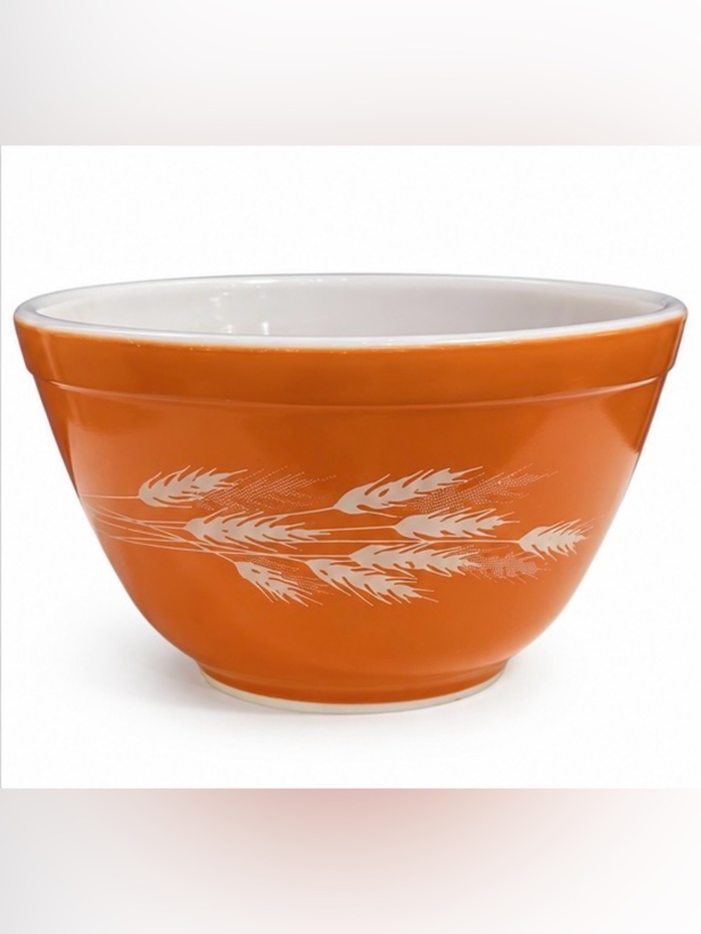 Vintage Pyrex 401 Autumn Harvest Wheat Orange Mixing Bowl 750 mL USA